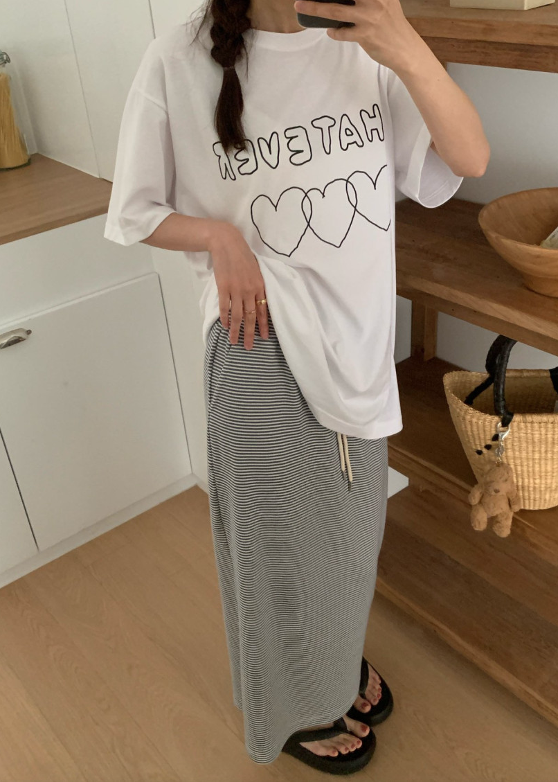 Ribbed long skirt