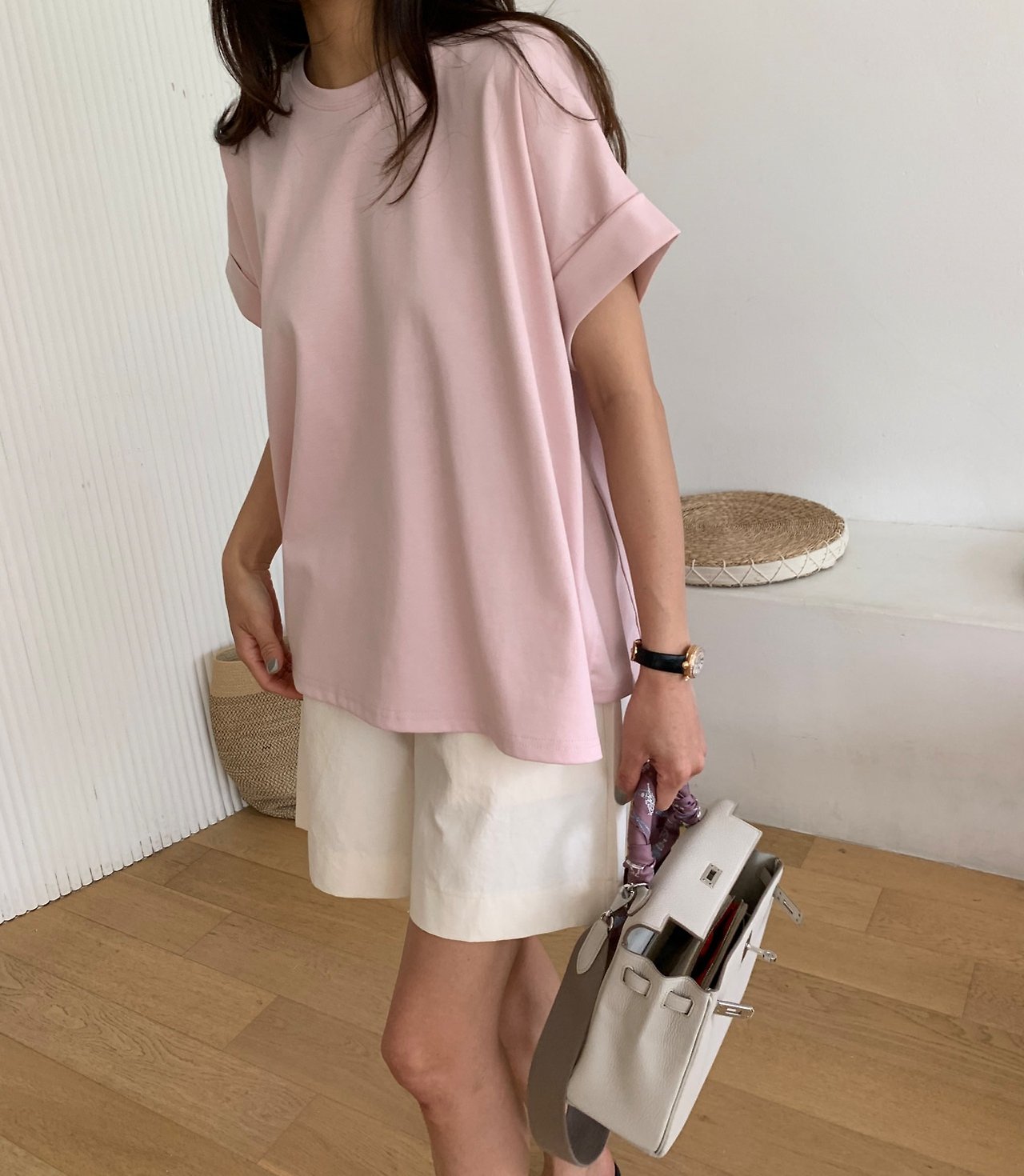 A-line rolled up T-shirt