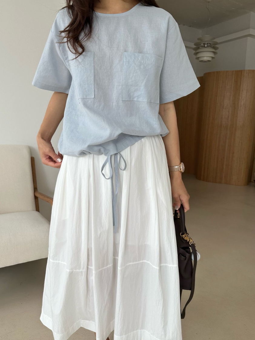 Linen pocket blouse