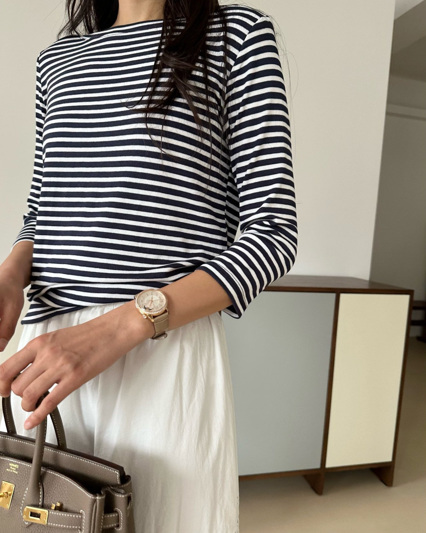 Boatneck striped tee