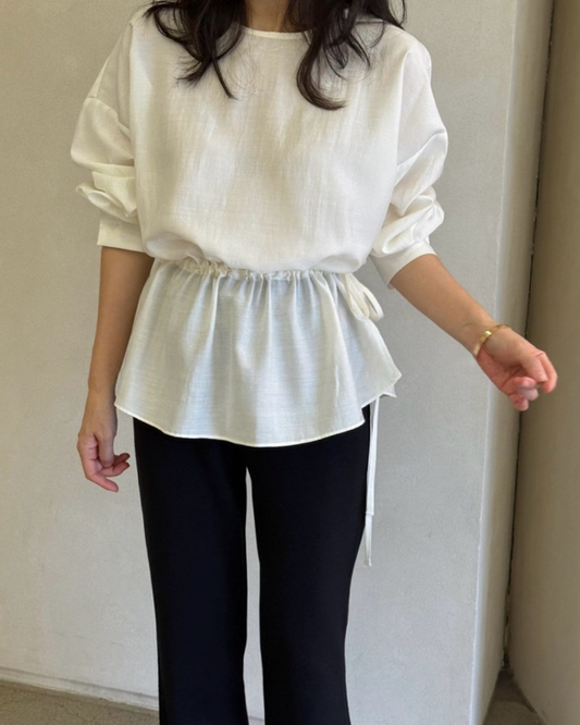 Waist string rayon blouse