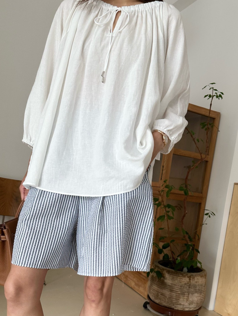 Linen bohemian blouse