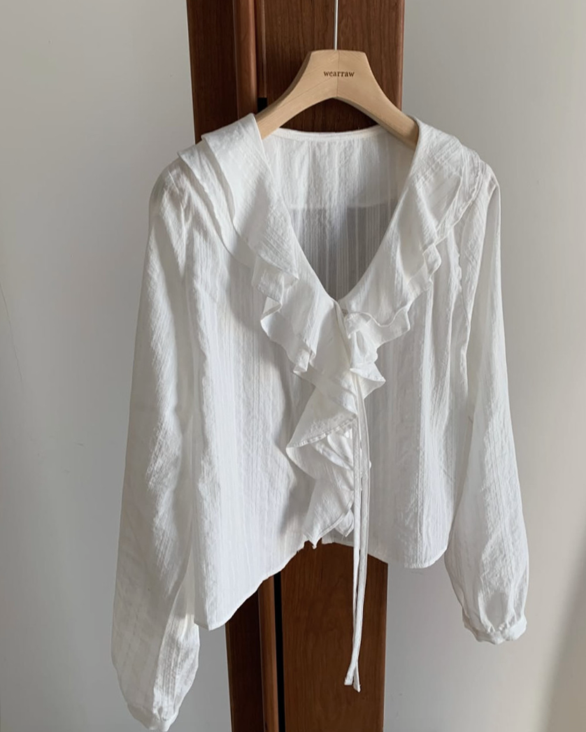 Ruffle lace collar blouse
