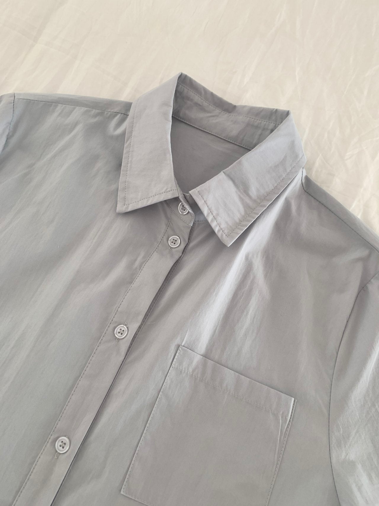 Cotton blend shirtdress