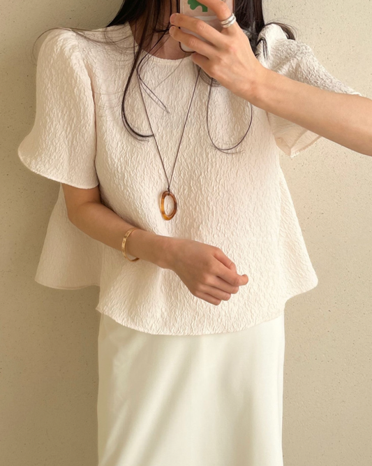 Jacquard flared blouse