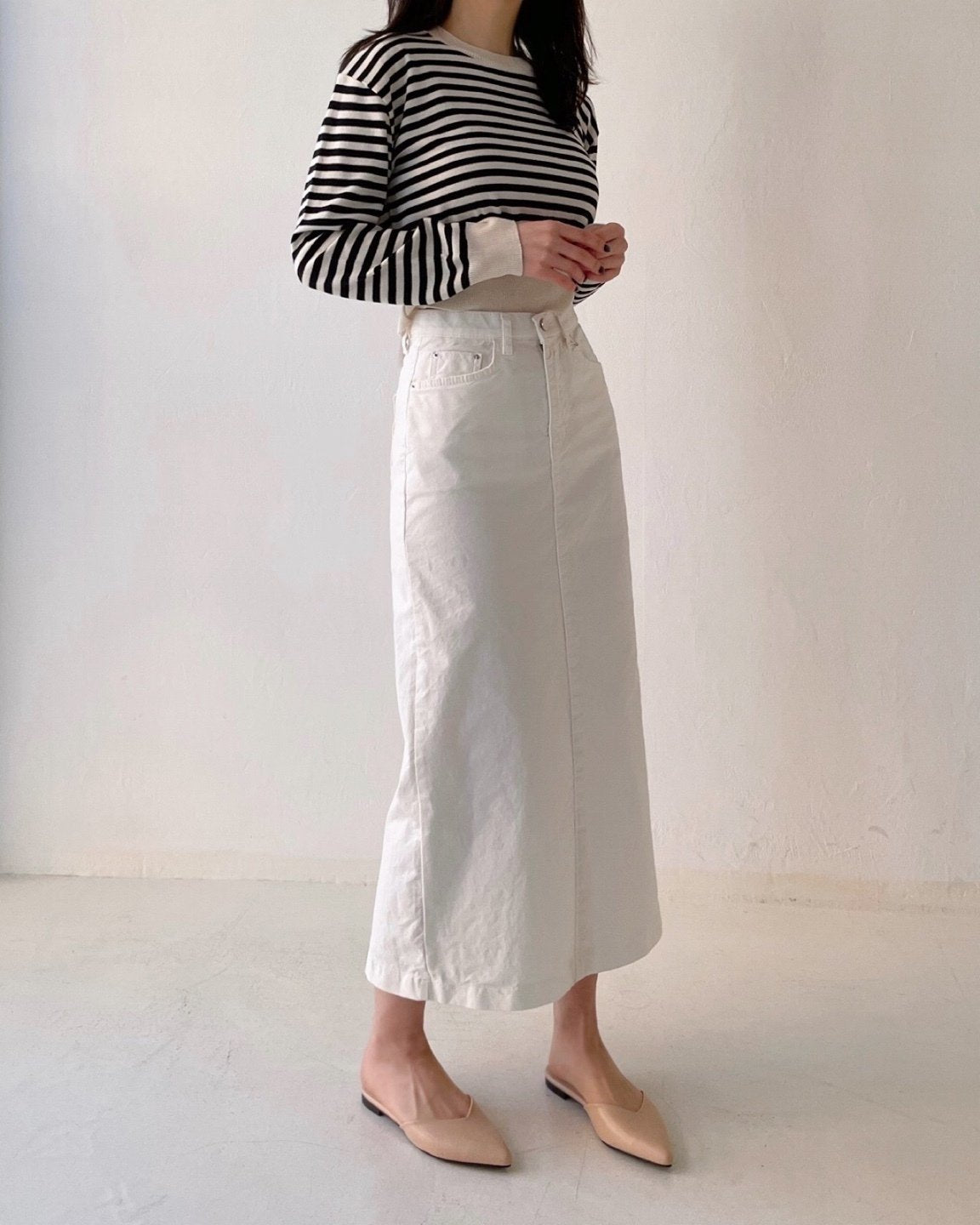 Chino cotton long skirt