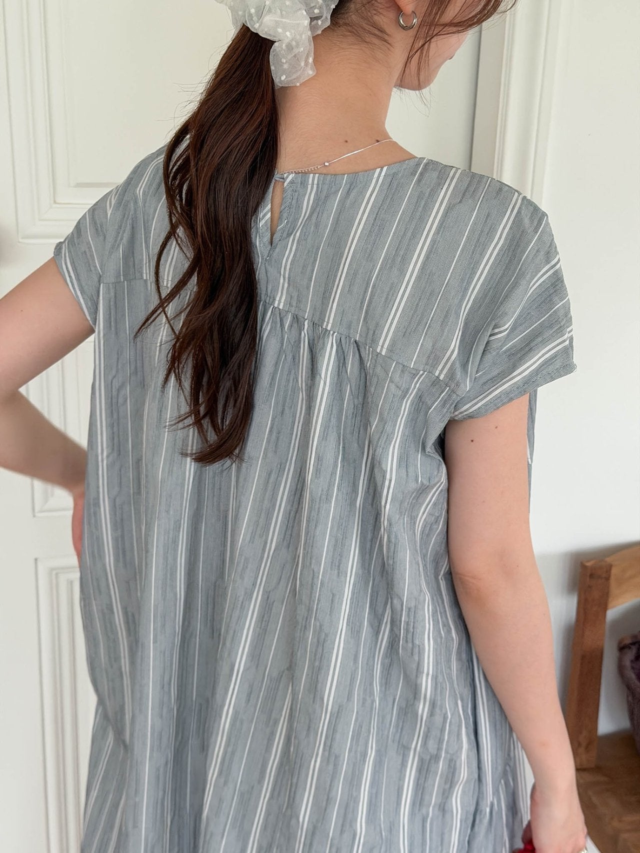 Seersucker striped dress