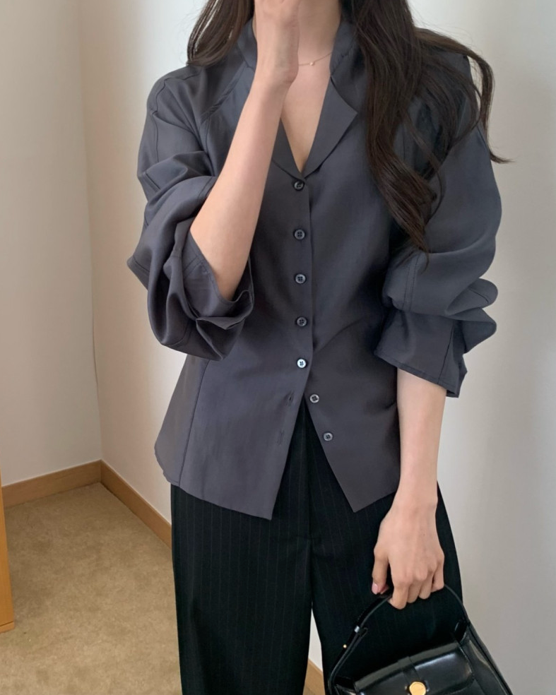 Tencel collar blouse