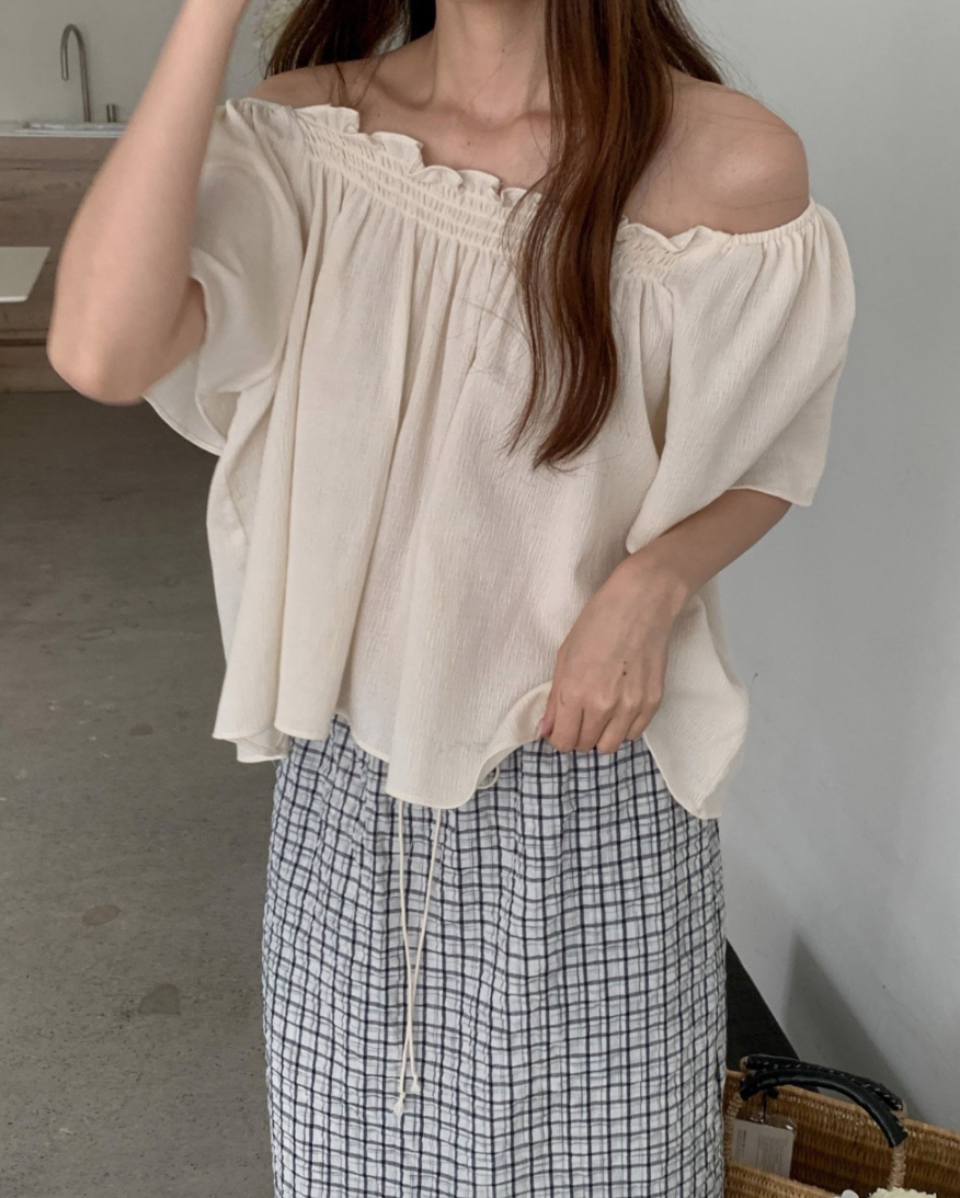 Pomelo smocked blouse