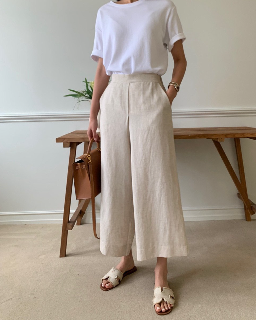 Tencel wide pants