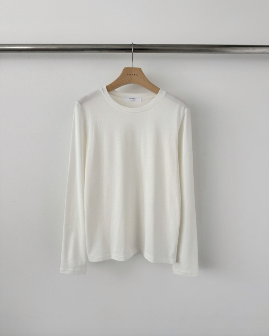 Cream modal long sleeves t-shirt