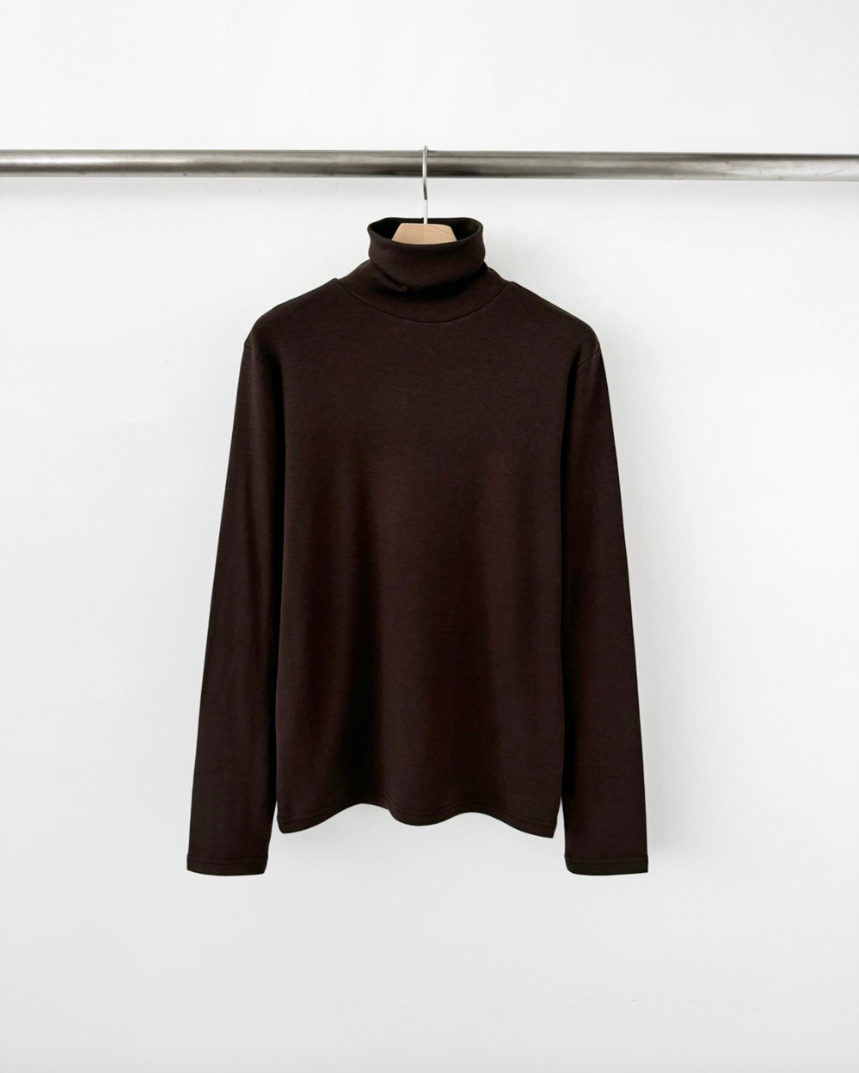 (F/W) Fleece lined high neck T-shirt