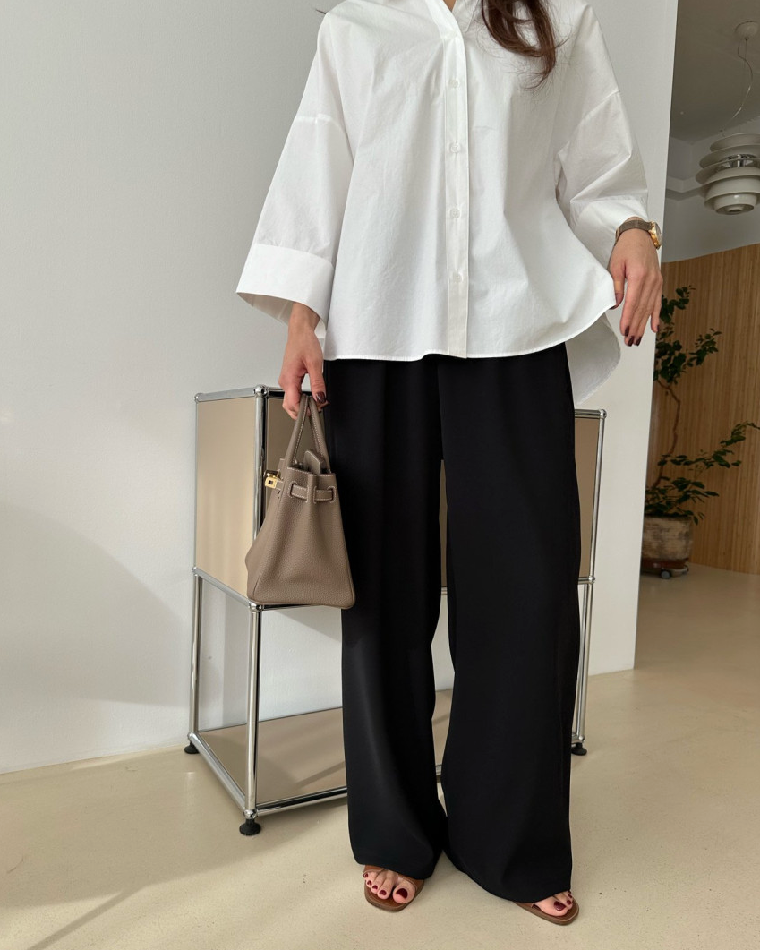 Silky wide pants