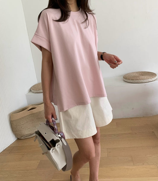 A-line rolled up T-shirt