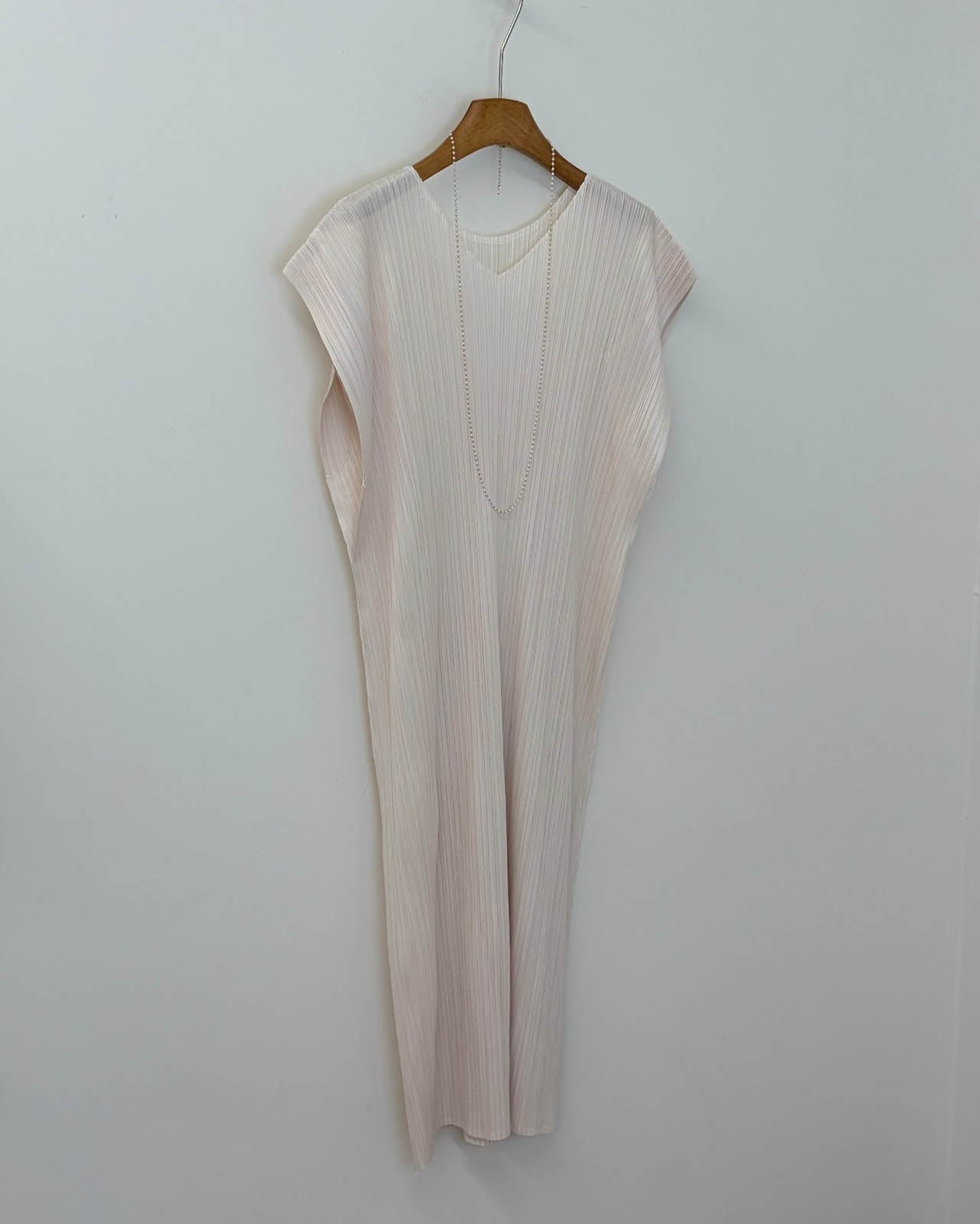 Pleats wing sleeves dress