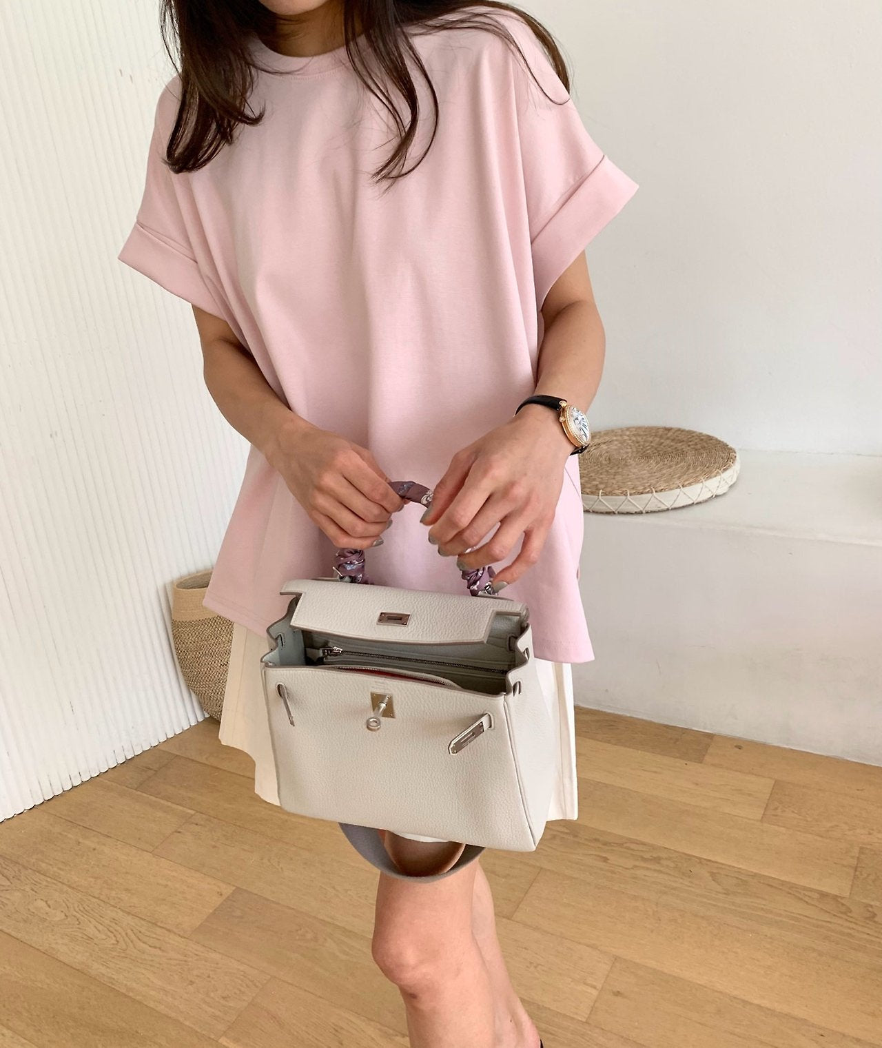 A-line rolled up T-shirt