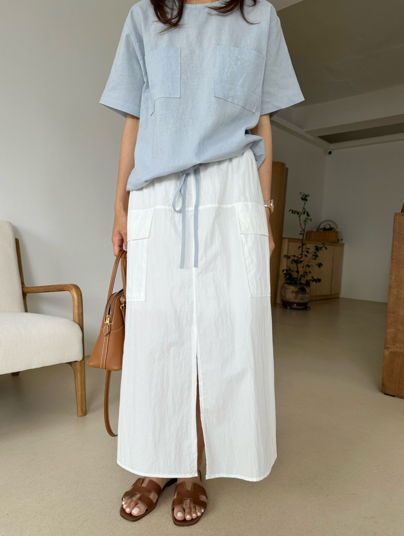 Linen pocket blouse