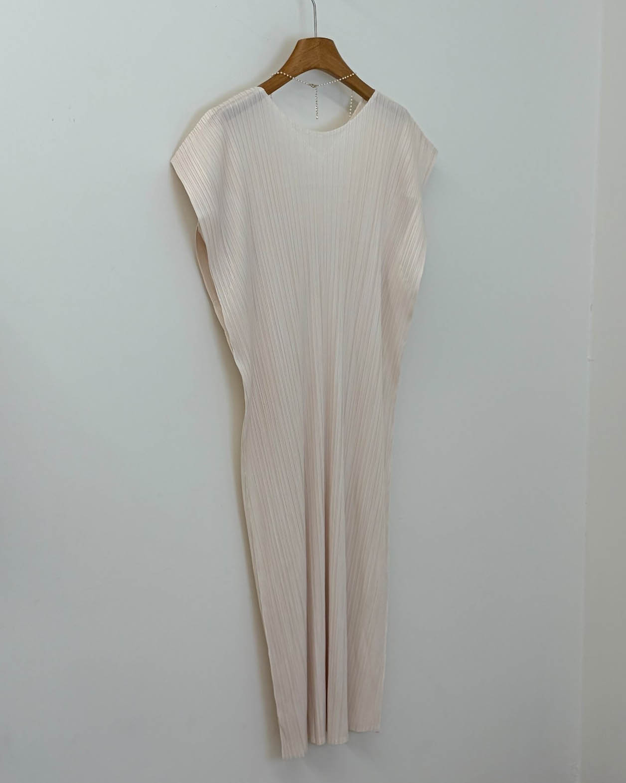 Pleats wing sleeves dress