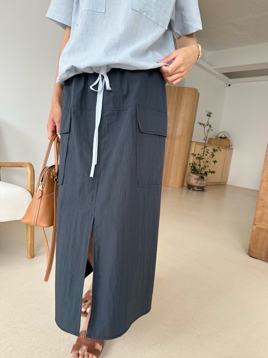 Nylon cargo skirt