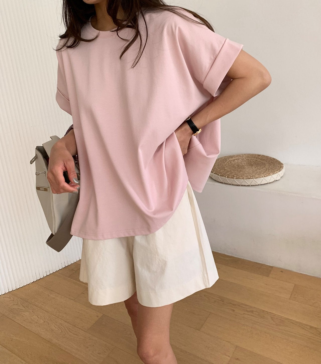 A-line rolled up T-shirt
