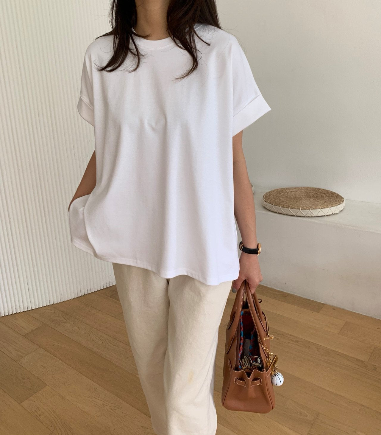 A-line rolled up T-shirt
