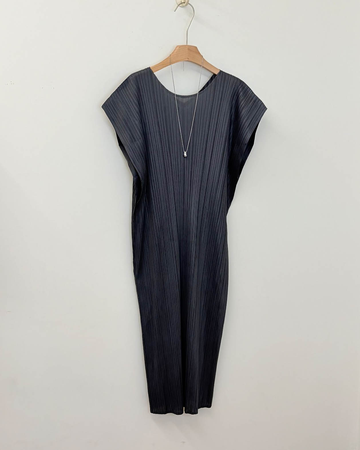 Pleats wing sleeves dress