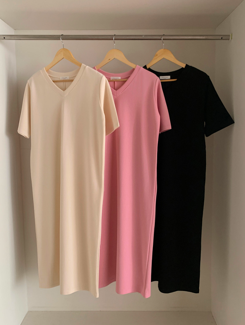 V neck cotton dress