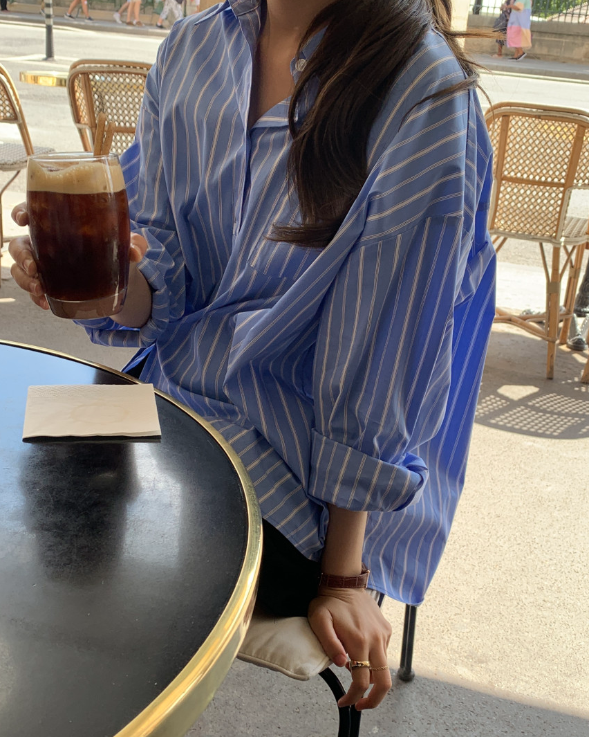 Striped oversized shirt