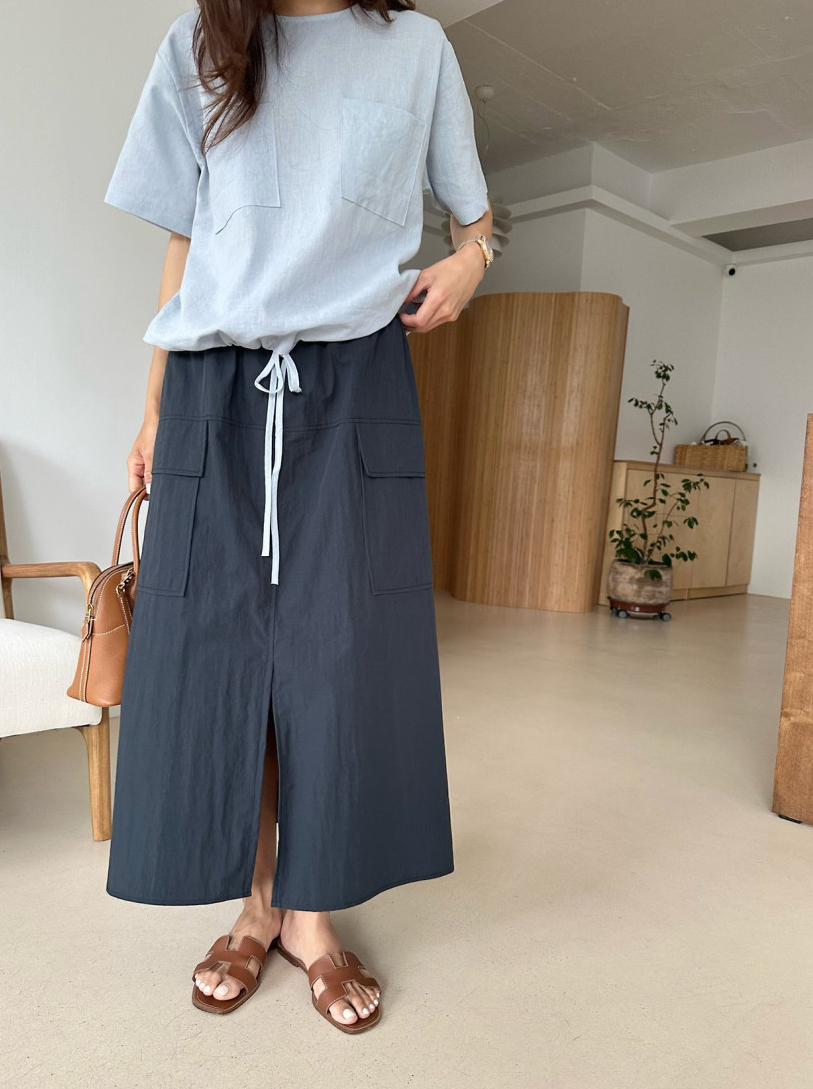 Linen pocket blouse