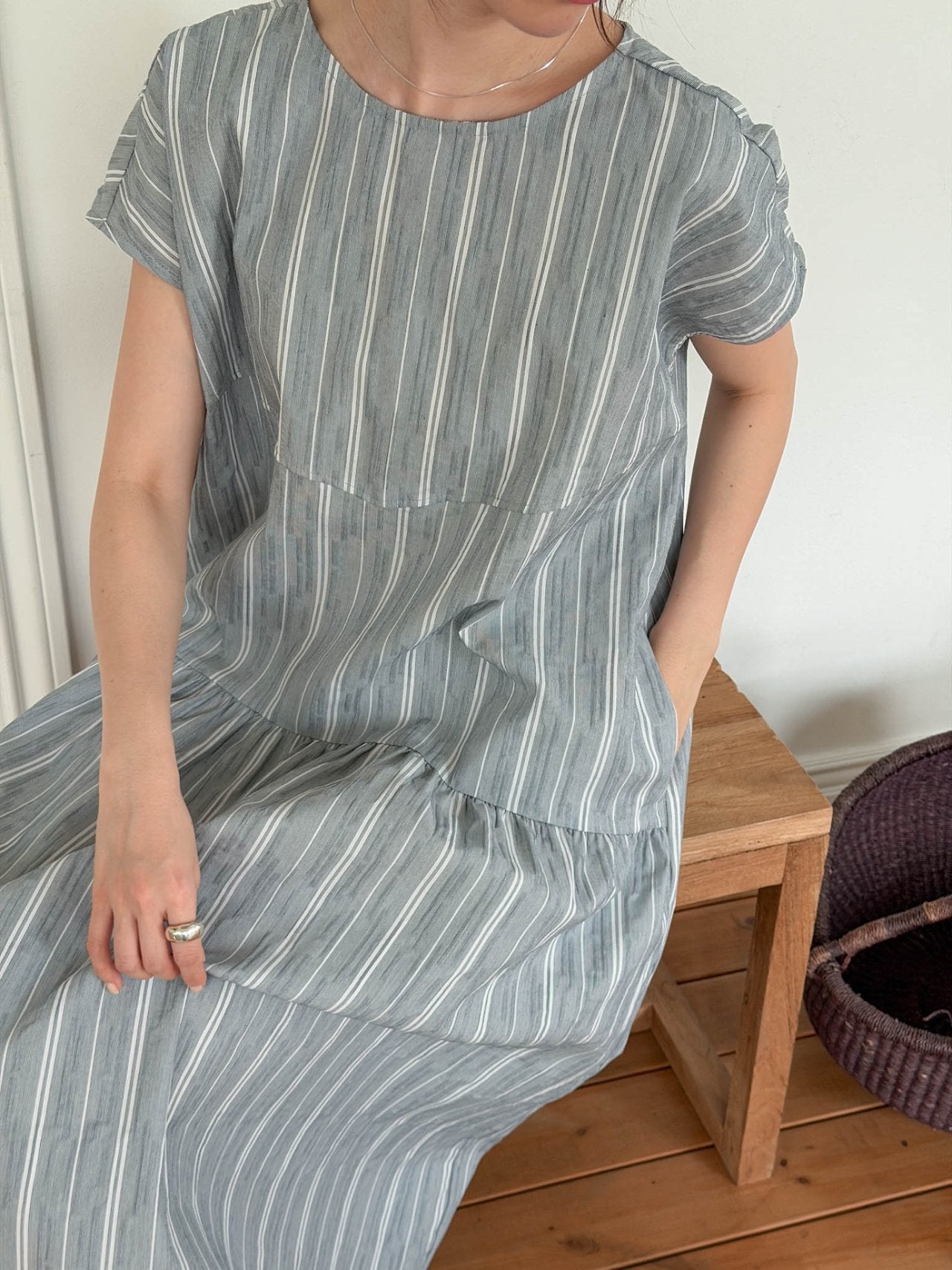Seersucker striped dress