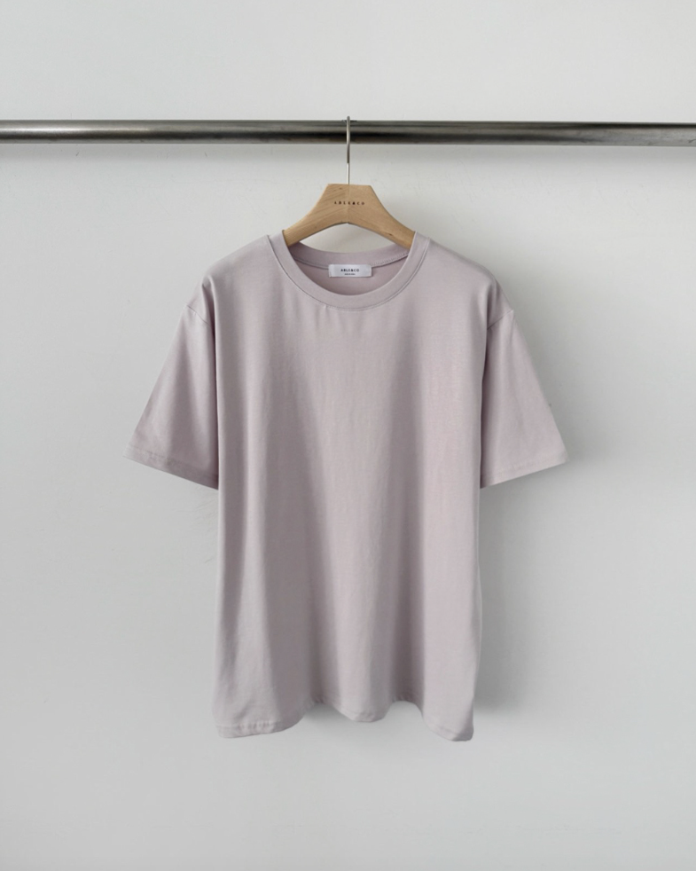 Cream modal basic T-shirt