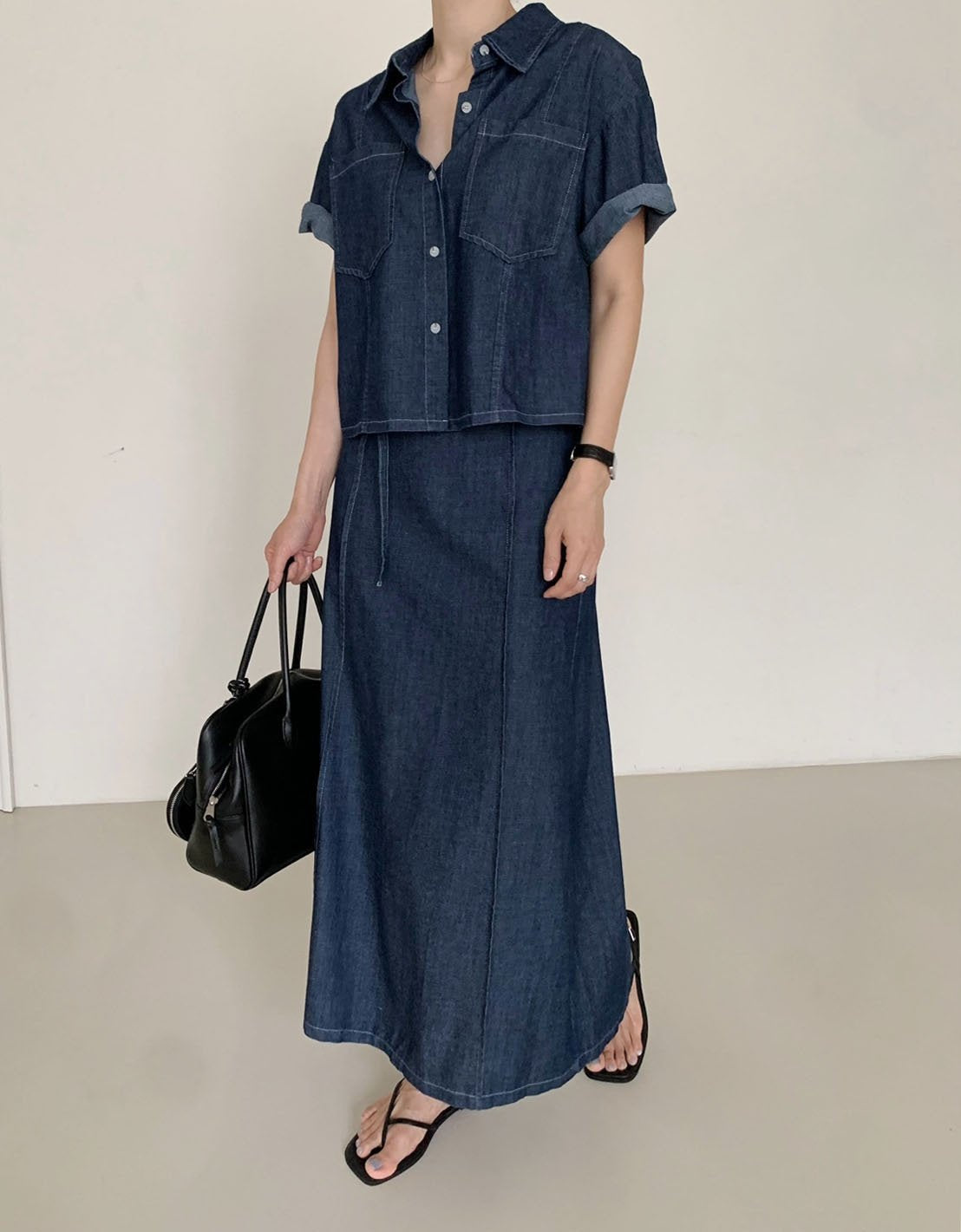 Tencel denim skirt set