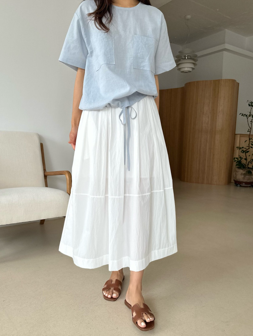 Linen pocket blouse