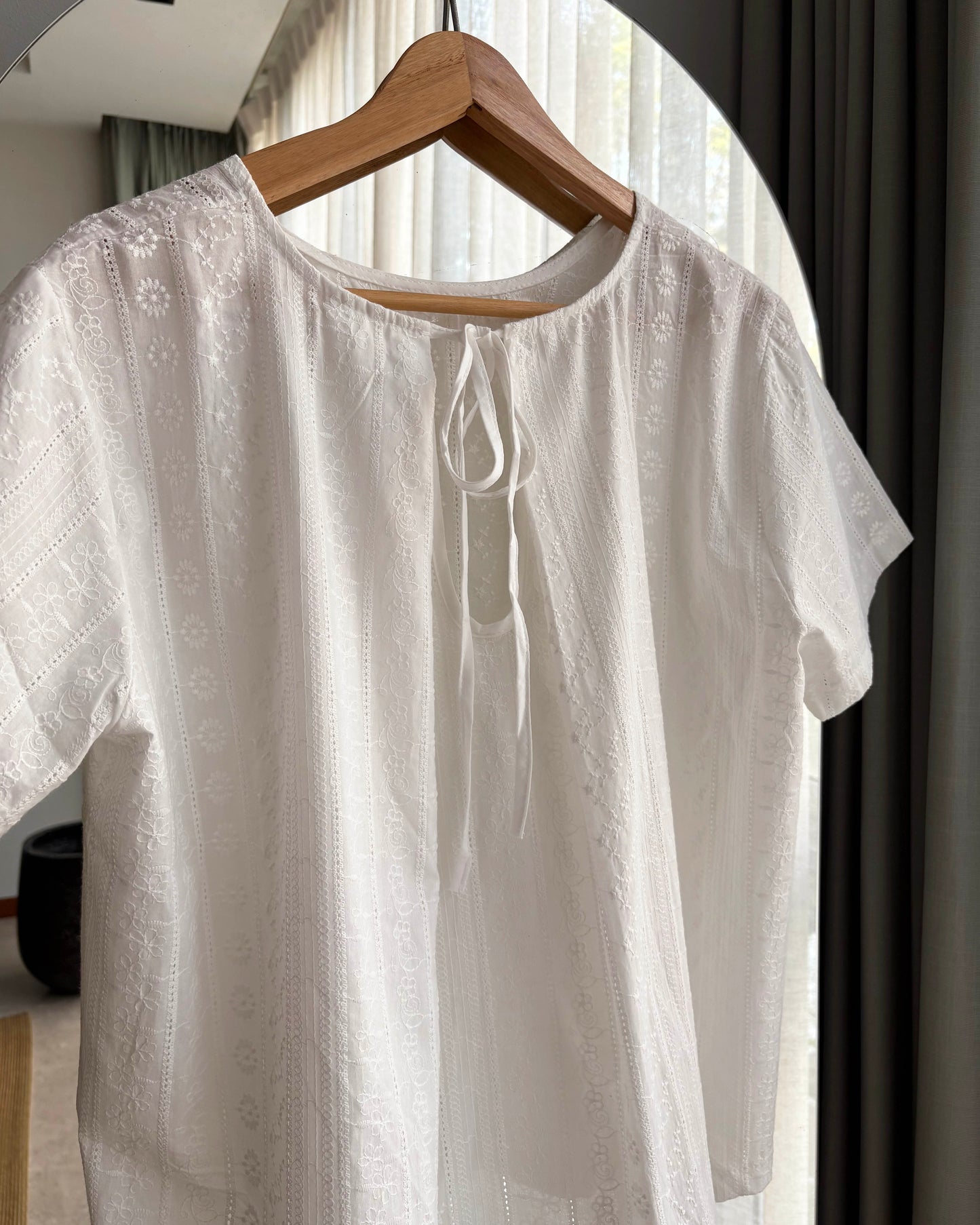 Lace cotton blouse