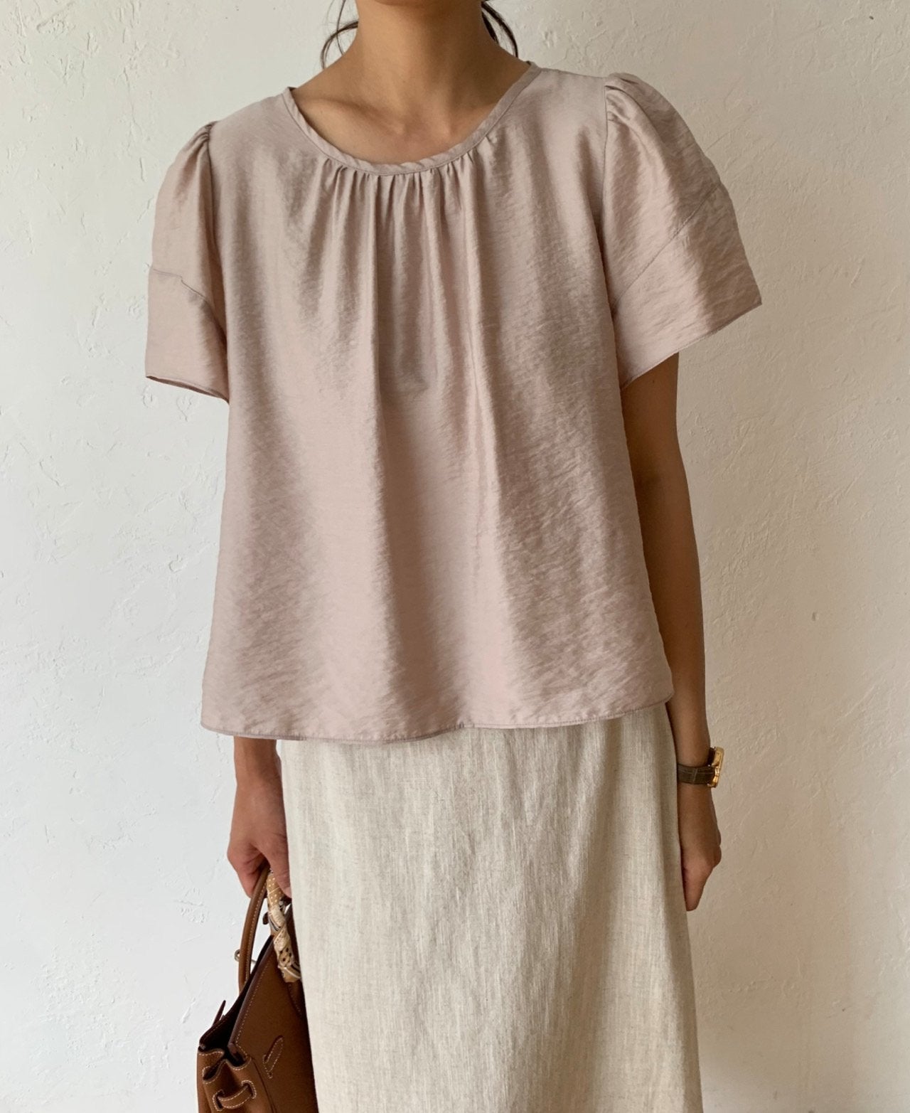 Modal puff sleeves blouse