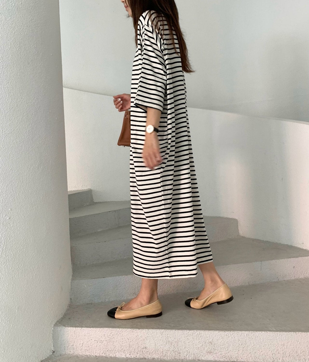 Striped long dress