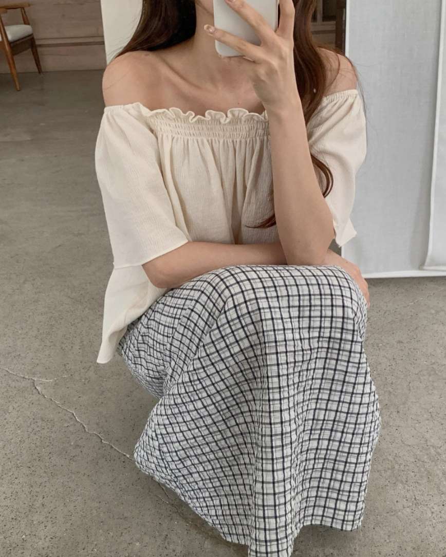 Pomelo smocked blouse