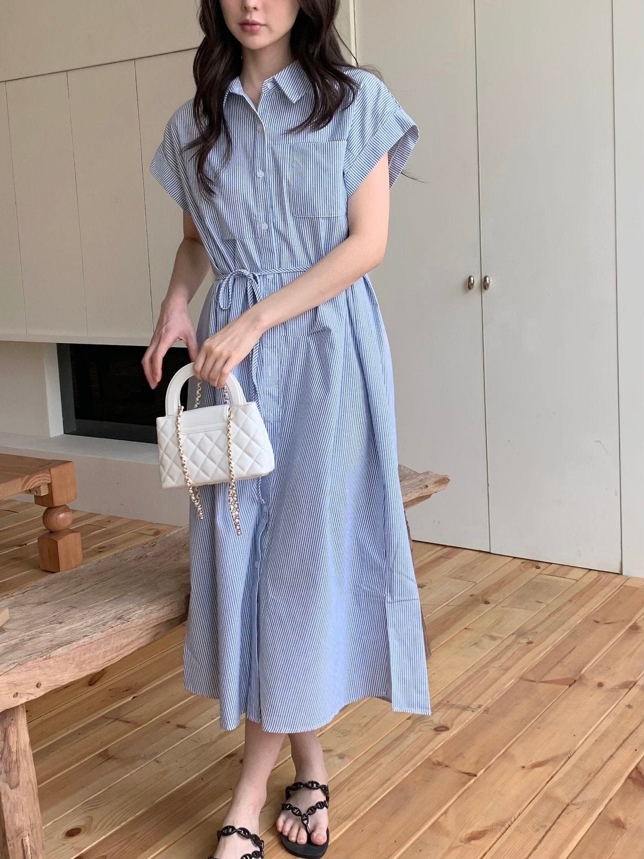 Striped shirt dress