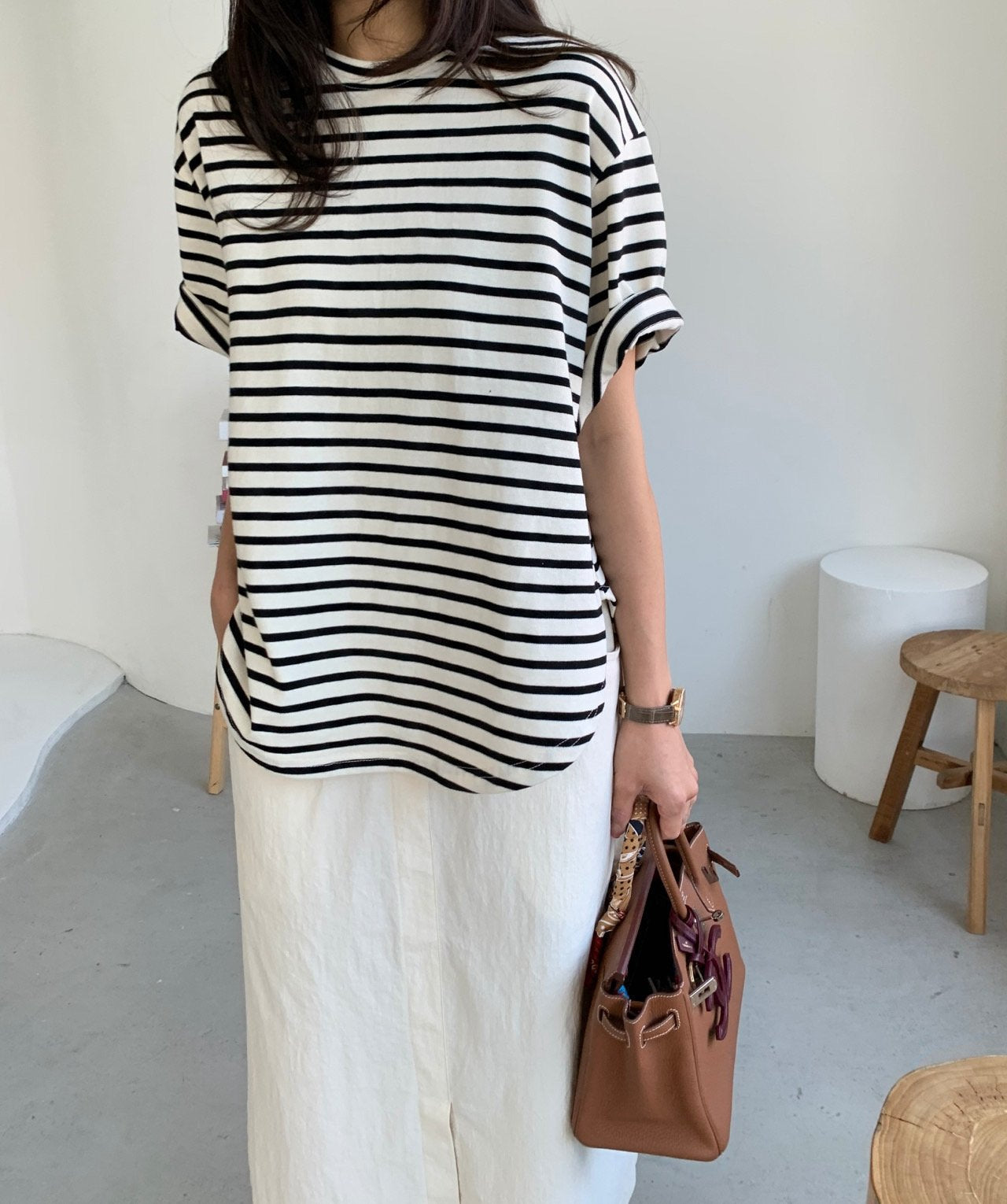 Batwing striped t-shirt