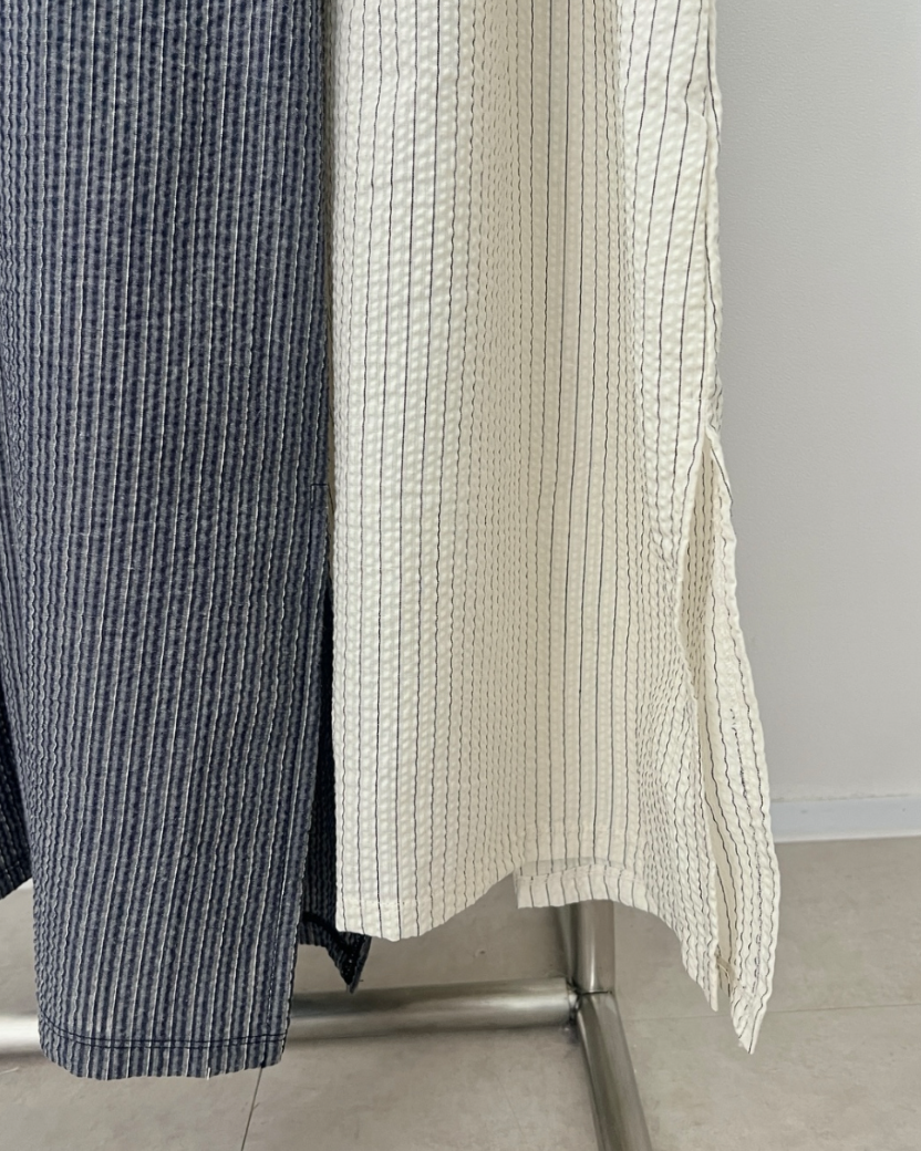 Seersucker striped dress