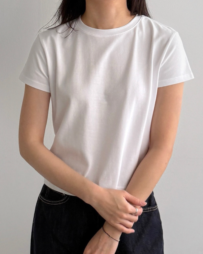 Cream modal tee