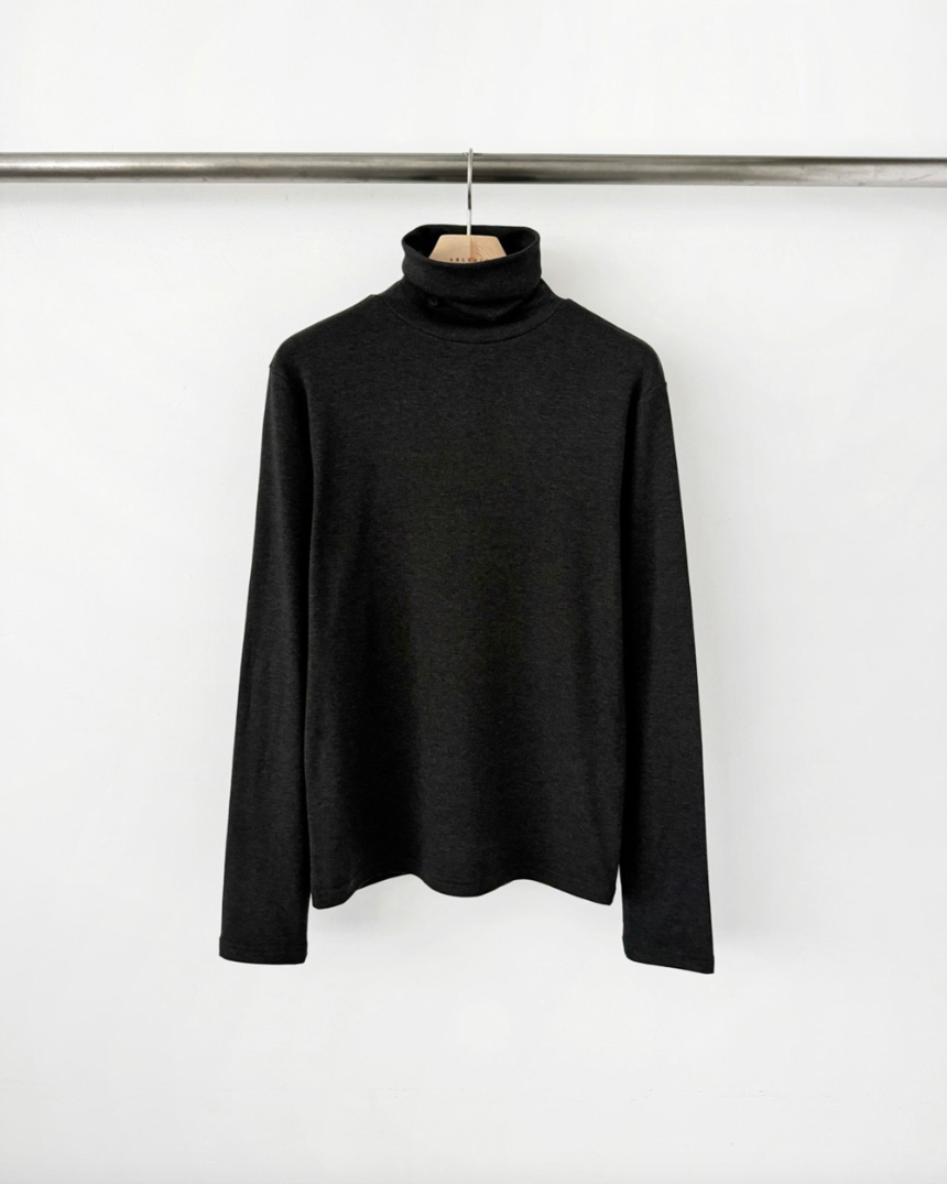 (F/W) Fleece lined high neck T-shirt