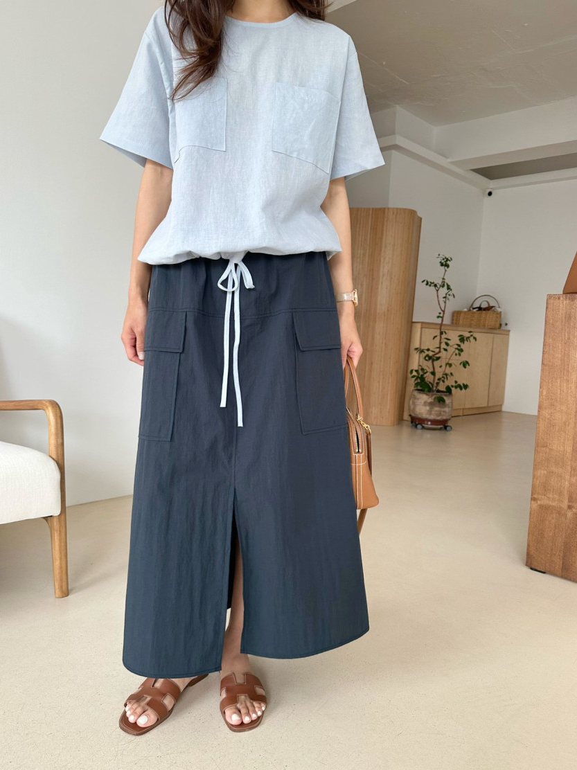 Linen pocket blouse