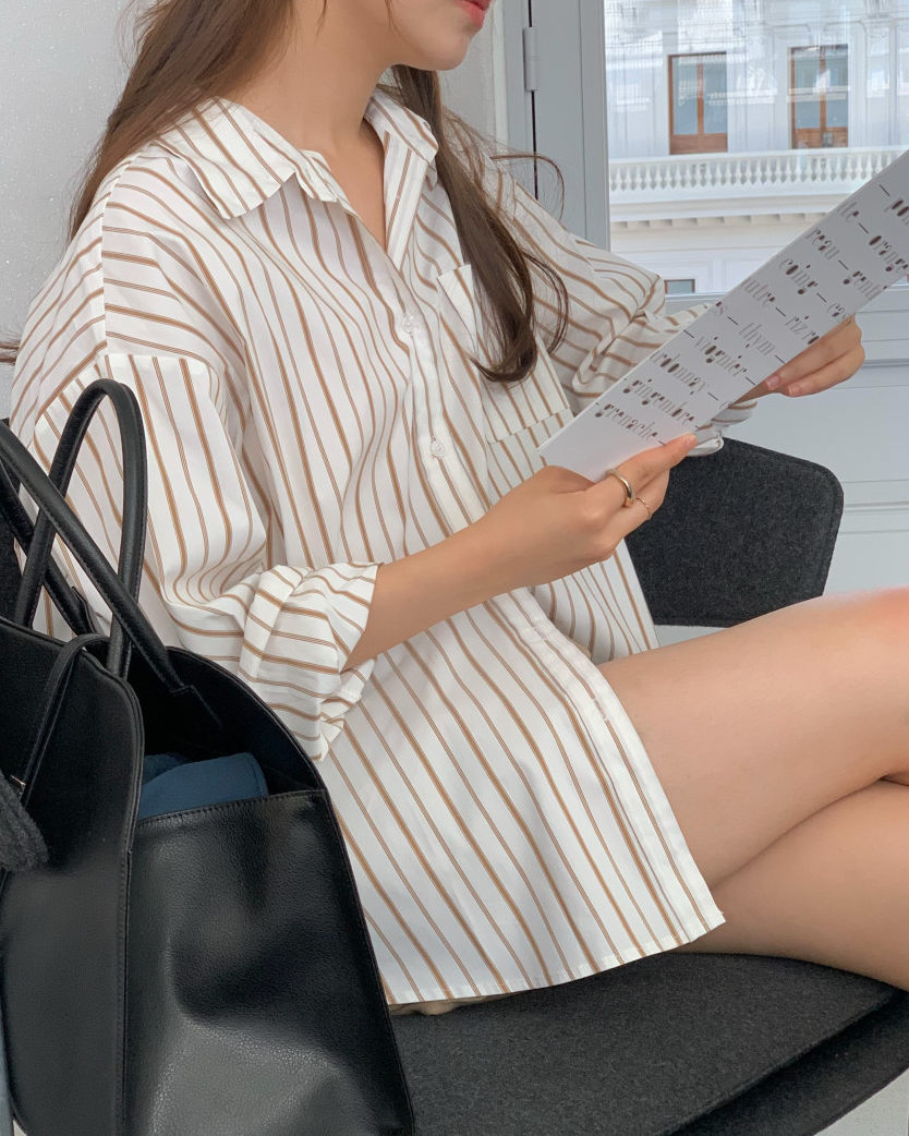 Striped oversized shirt