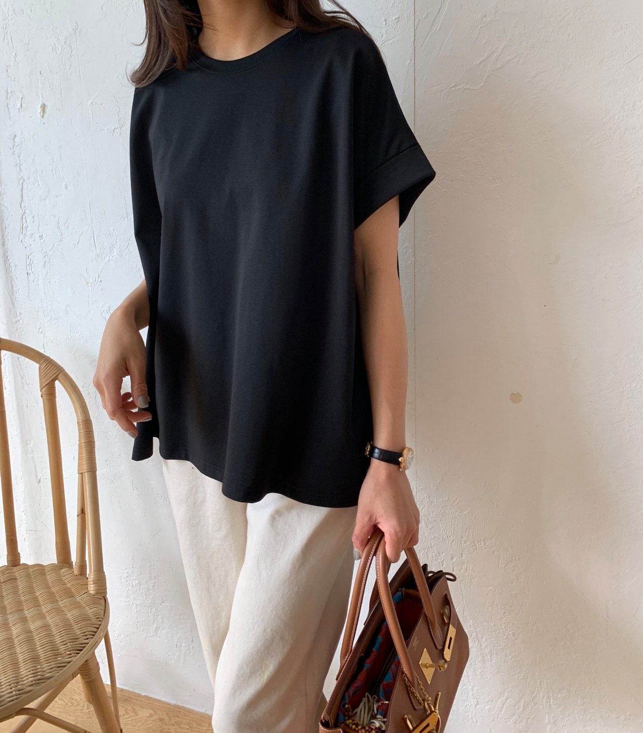 A-line rolled up T-shirt