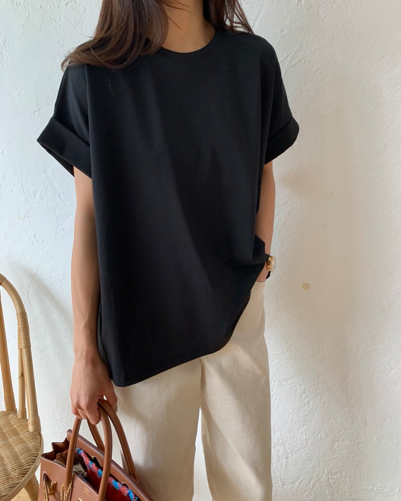 A-line rolled up T-shirt