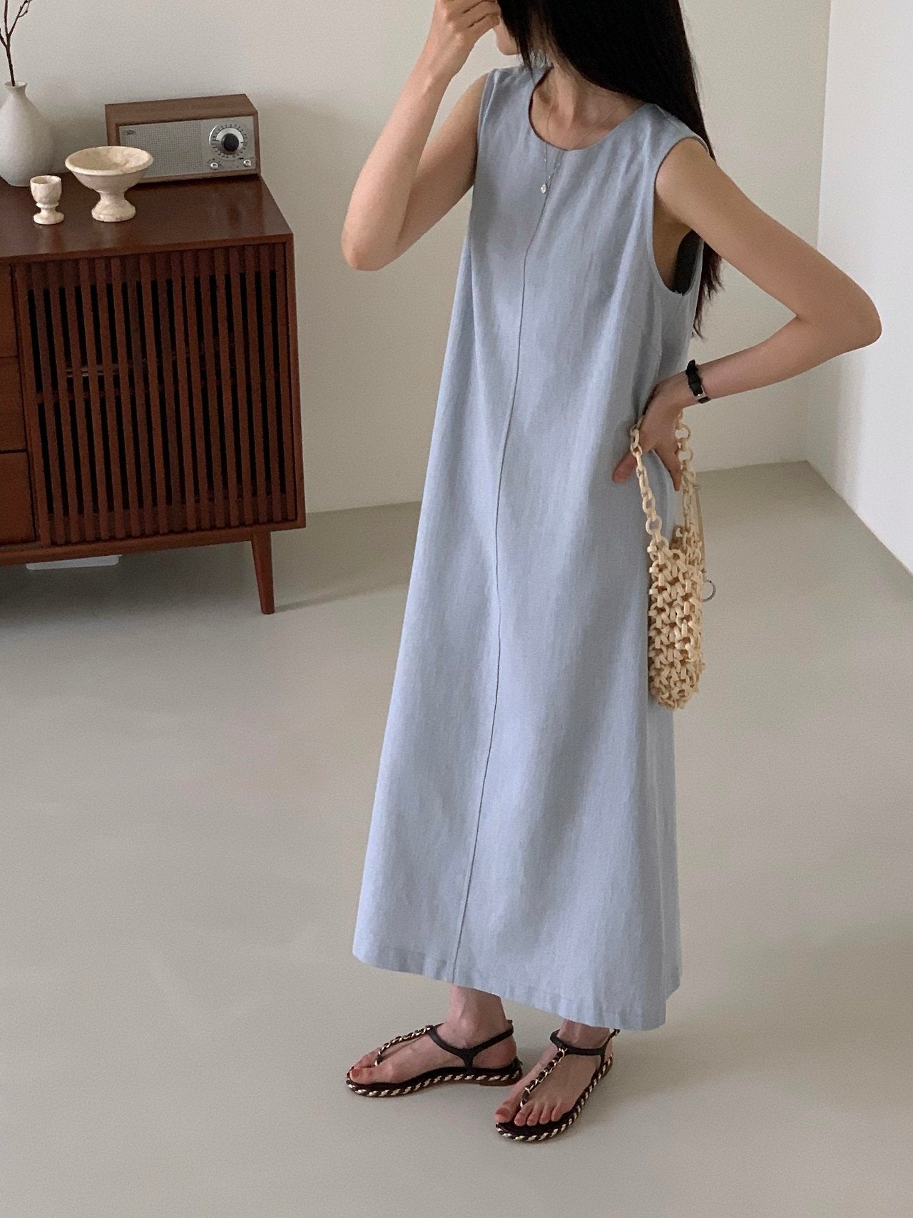 Denim sleeveless dress