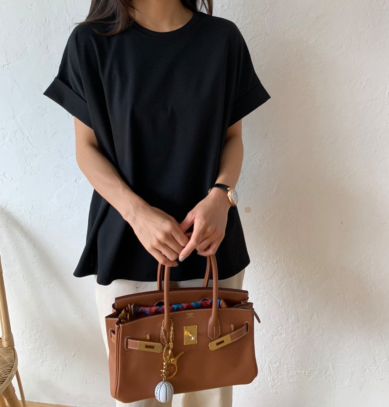 A-line rolled up T-shirt