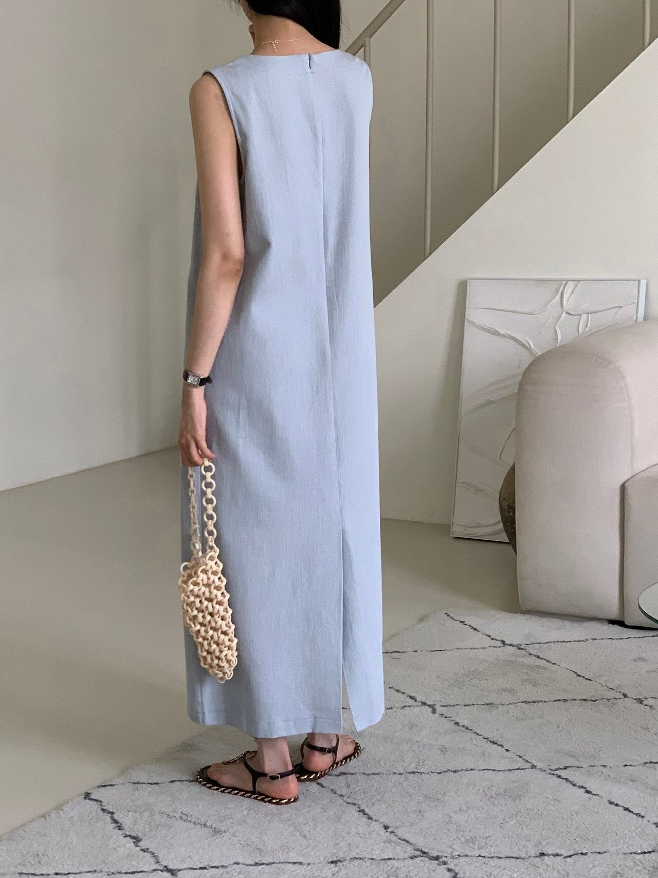 Denim sleeveless dress