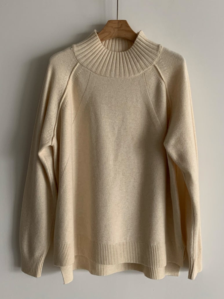 (F/W) Ribbed high neck sweater